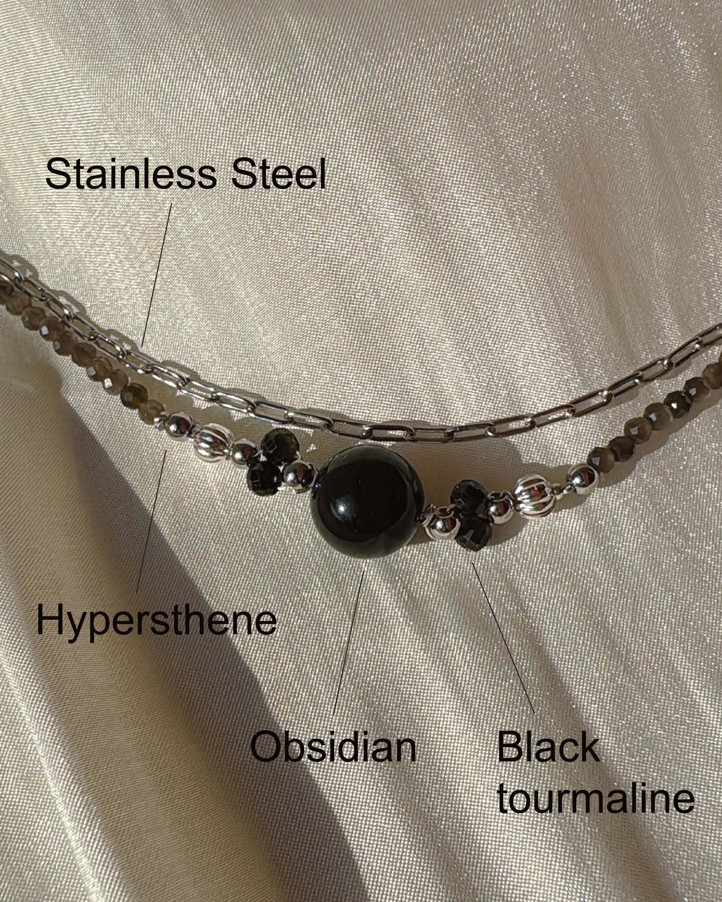 Obsidian | Hypersthene | Bracelet