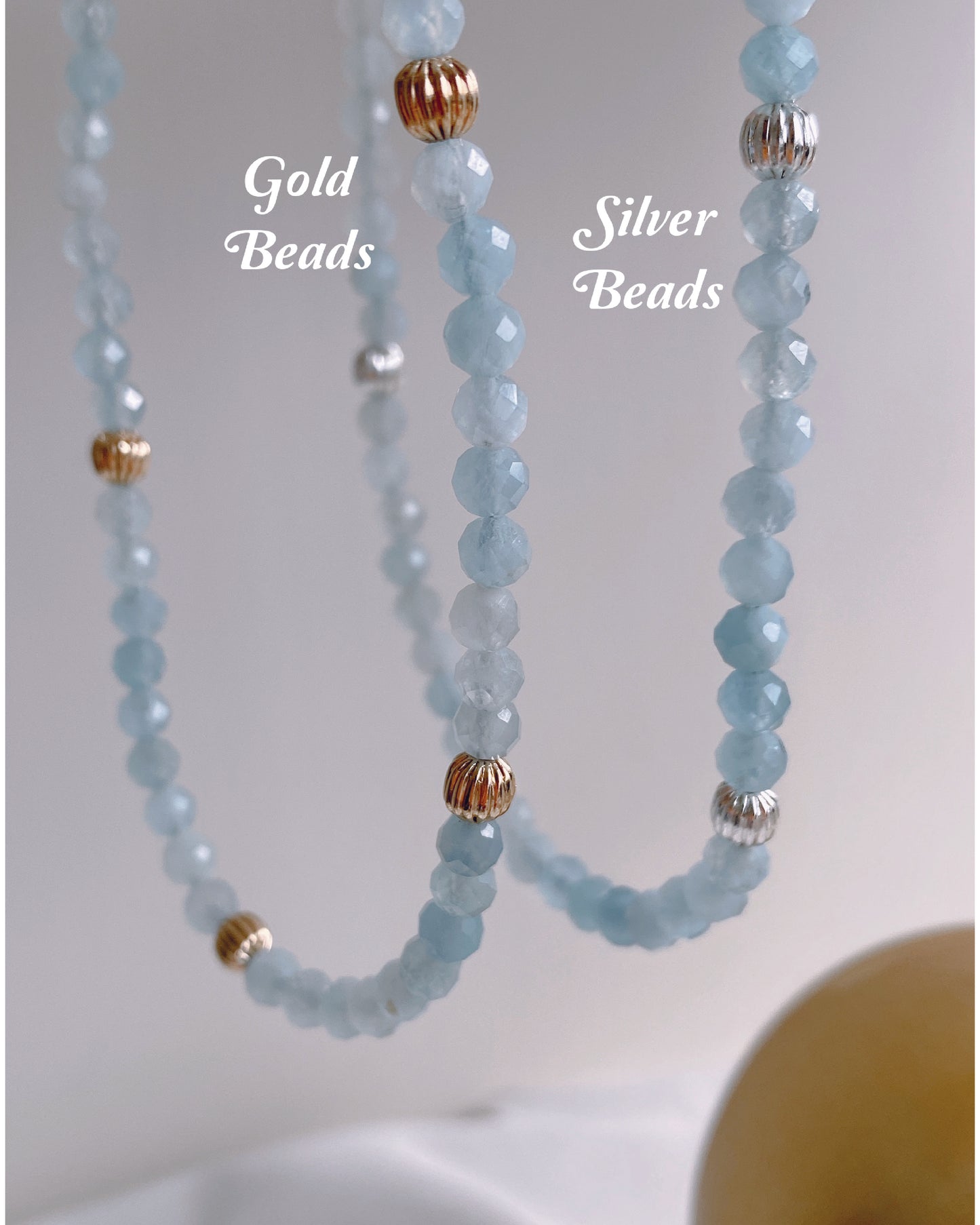 Aquamarine 5mm Sparkel Necklace