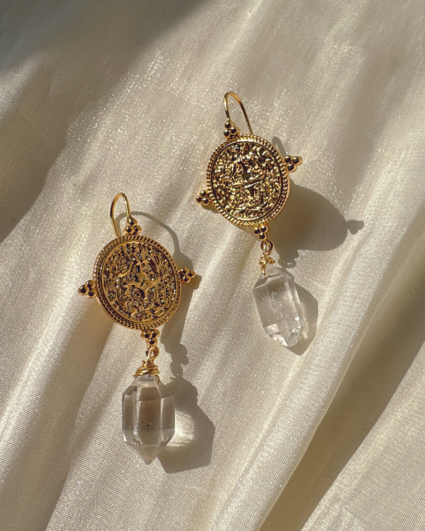 Earrings for Her | Herkimer , Rose Quartz, Shell, Garnet