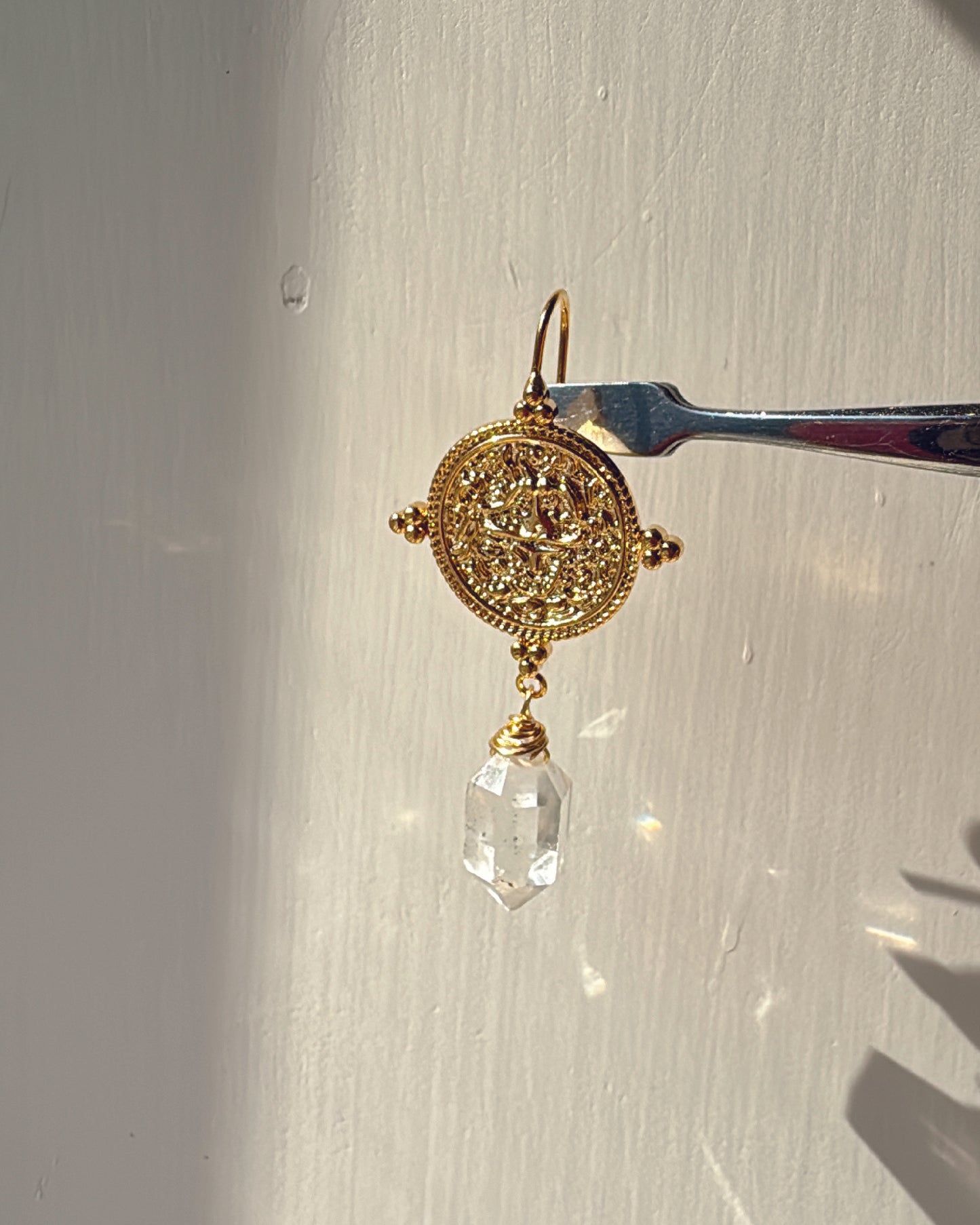 Earrings for Her | Herkimer , Rose Quartz, Shell, Garnet