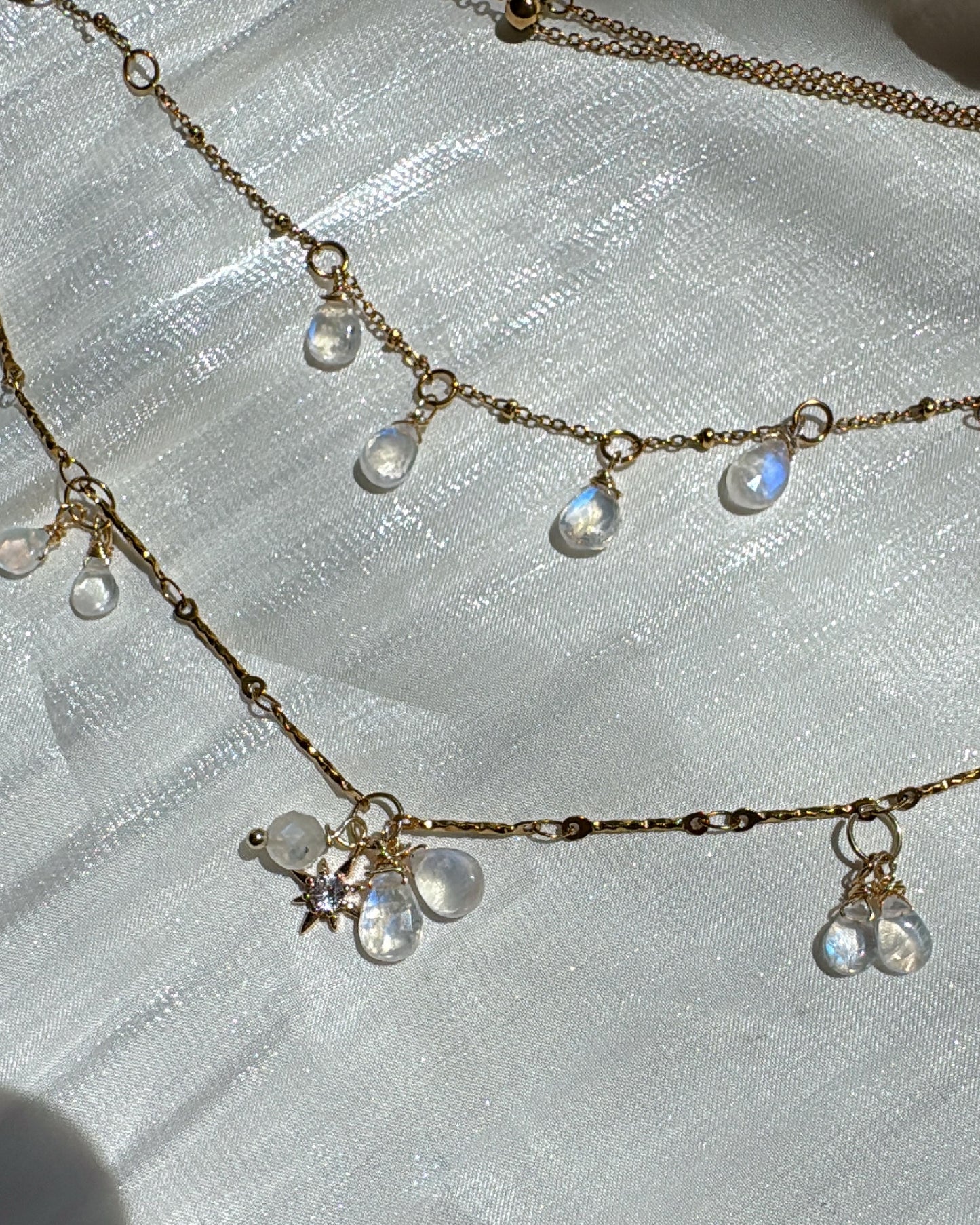 RainDrops Moonstone Necklace