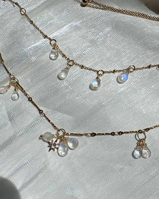 RainDrops Moonstone Necklace