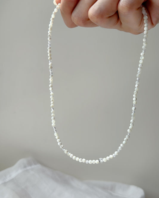 Lustre Pearl Choker — 3mm Mother of Pearl Necklace
