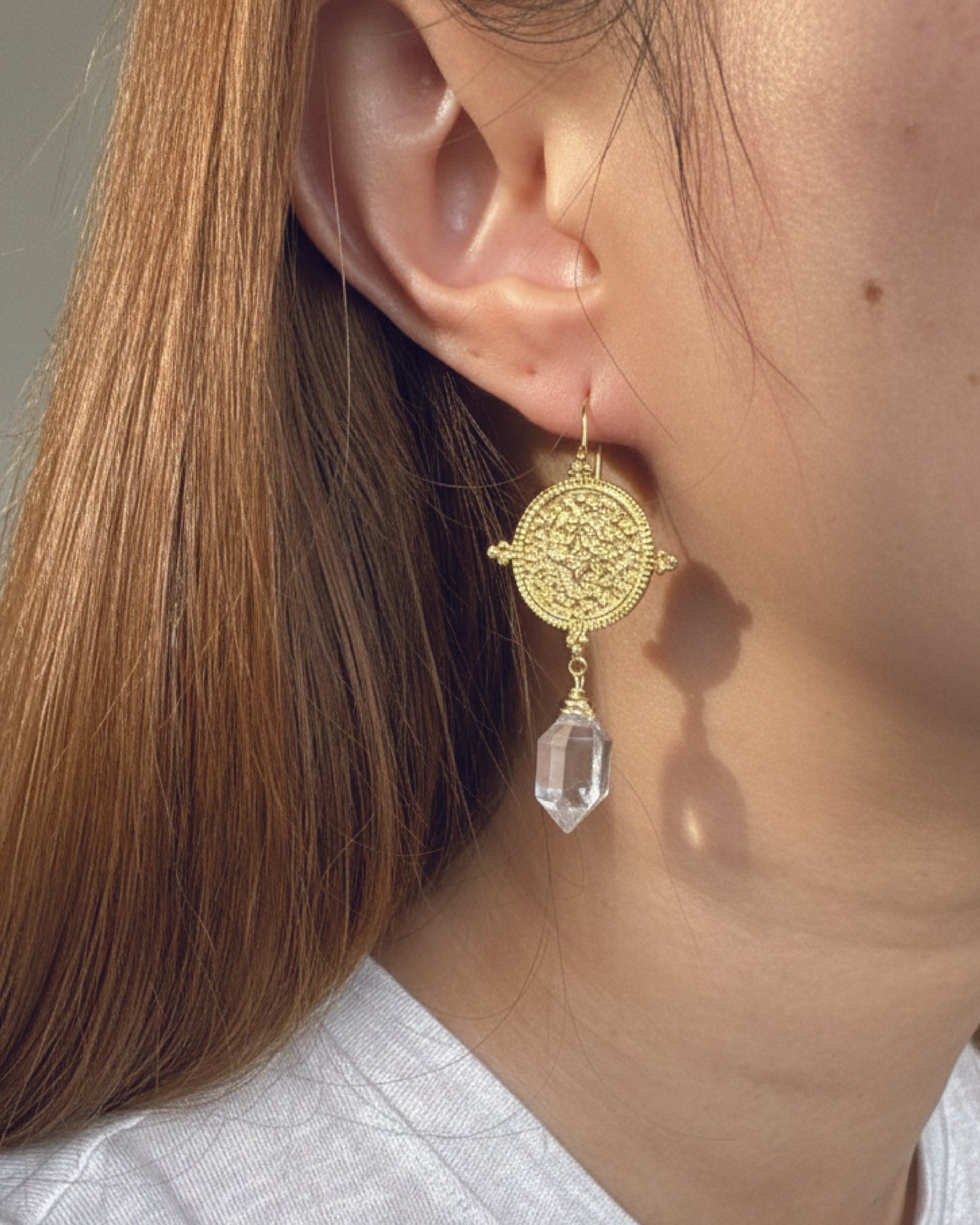 Earrings for Her | Herkimer , Rose Quartz, Shell, Garnet