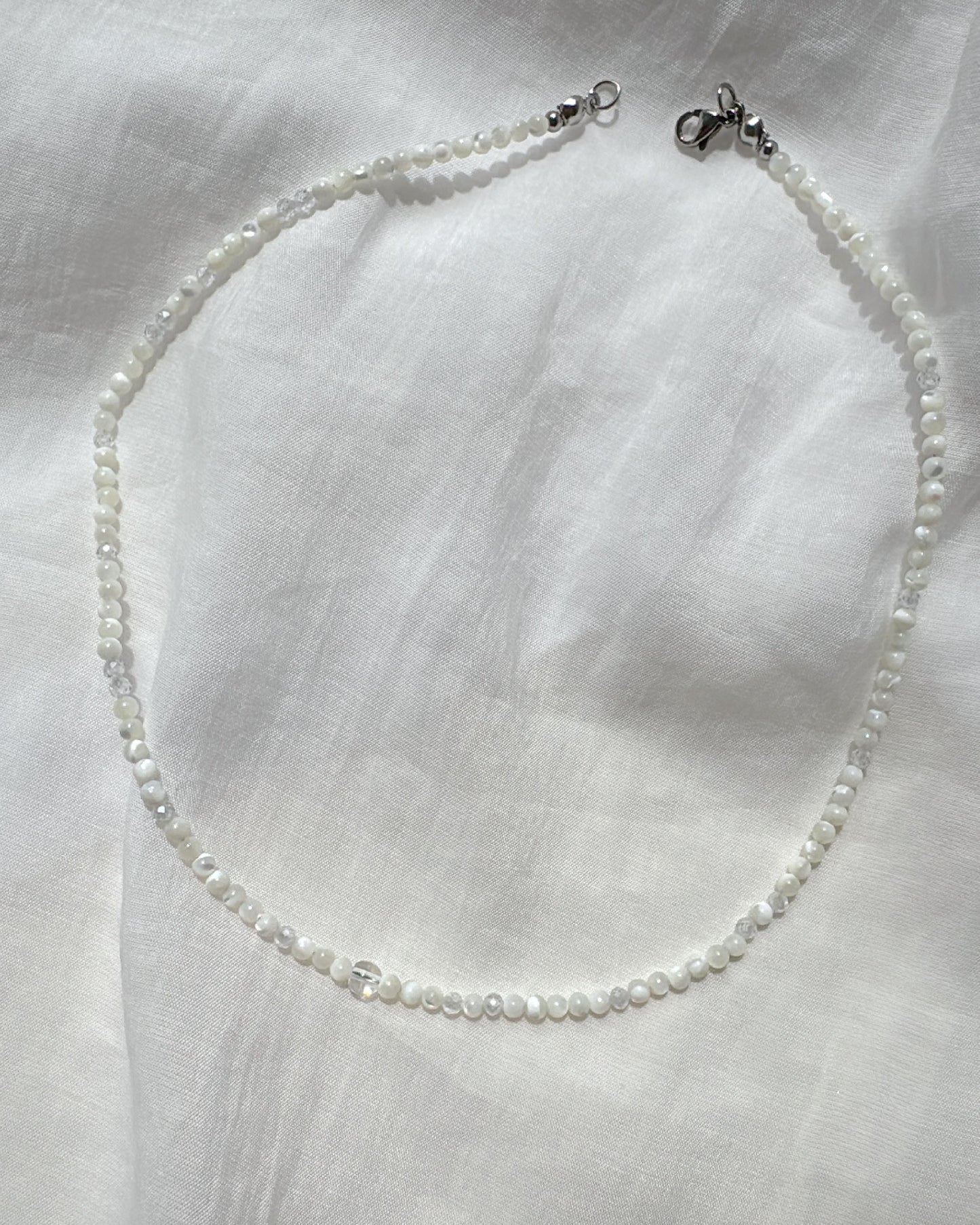 Lustre Pearl Choker — 3mm Mother of Pearl Necklace